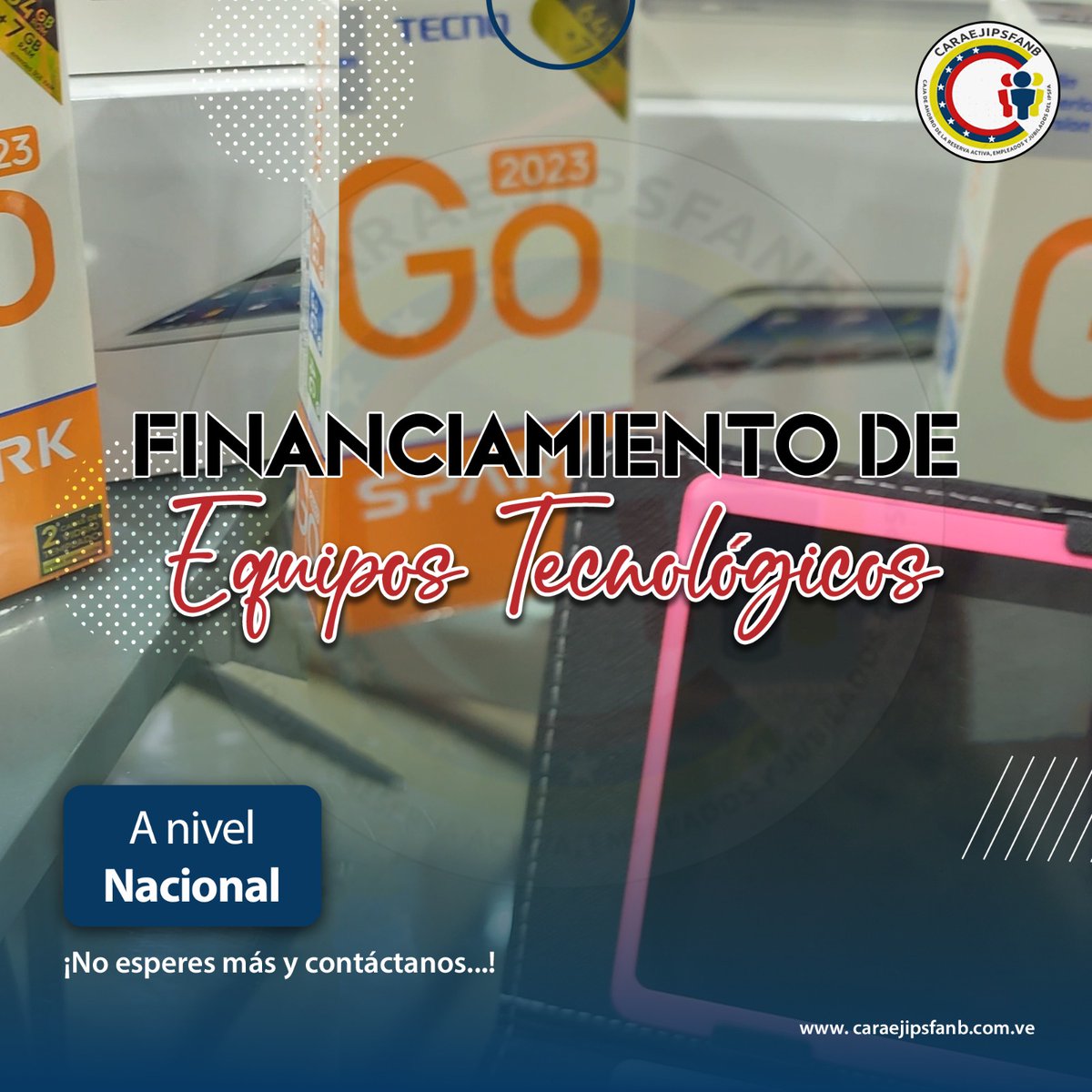 #11Nov 📌

#SabiasQue Mediante tu <a href="/CARAEJIPSFANB2/">CARAEJIPSFANB</a>, podrás acceder a financiamiento de 12 cuotas fijas según tu disponibilidad, para la compra de celulares, tablets y mucho más…

⏭️ Te invitamos a estar atento de los avisos que estaremos enviando por nuestras redes sociales. 📱