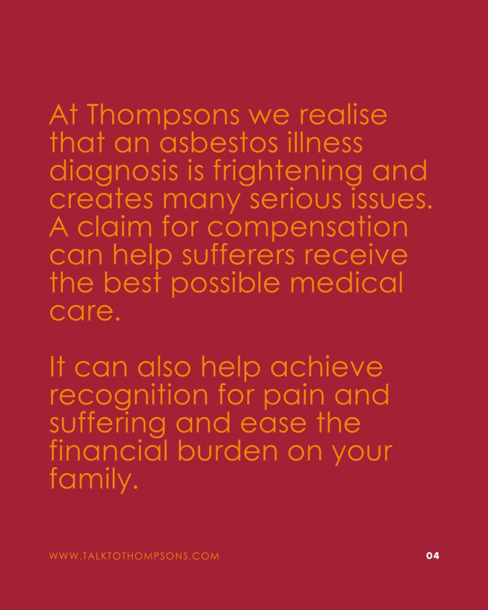 TalkToThompsons's tweet photo. ⚖️ If you or a loved one have been affected by exposure to asbestos you might be thinking about making a claim for compensation. To find out if you have a valid claim just give us a call on 0141 280 4626.

https://t.co/7KkL00jc6G

#TalkToThompsons #Abestos #AbestosClaims https://t.co/FjLAZFXqAY