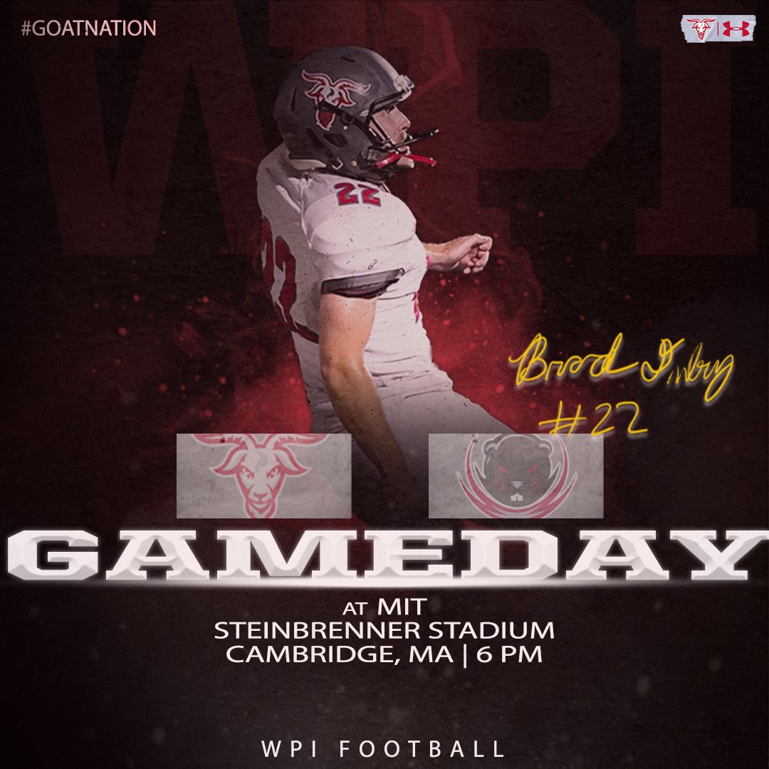 🔥GAMEDAY🔥 @WPIFootball heads to Cambridge to take on MIT in a @NEWMACsports match at Steinbrenner Stadium👀 Tune in here! ⤵️ 🎥↠tinyurl.com/yck2fbpf 📊↠tinyurl.com/yhdk8s4d 🏈𝚡🐐 #GoatNation #d3fb