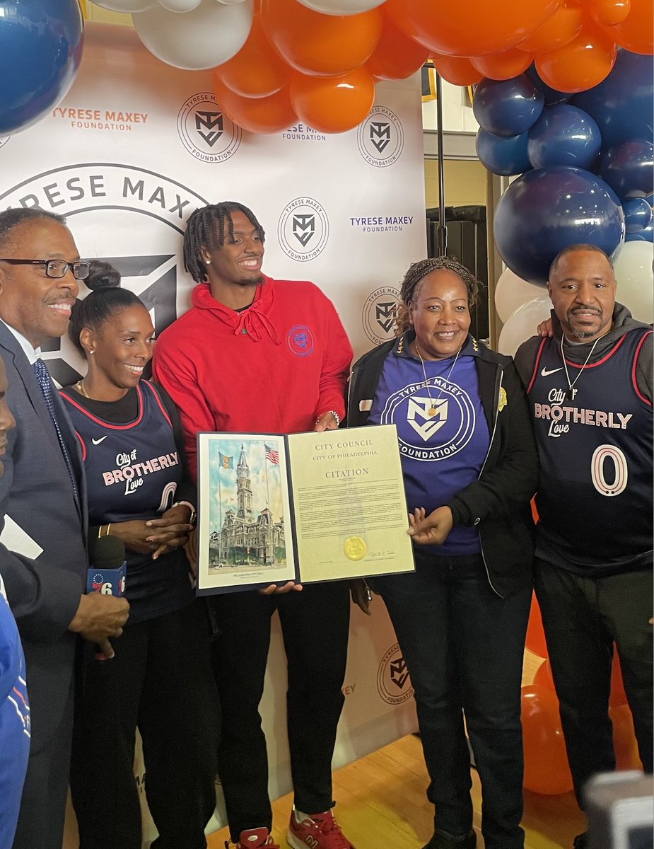 Lauren Rosen (@laurenmrosen) on Twitter photo This morning in North Philly, <a href="/TyreseMaxey/">Tyrese Maxey</a> hosted his annual Turkey Drive, supplying over 9,000 Philadelphians with a holiday meal.
Tyrese wants his community work to rise simultaneously with his on-court success:
"It goes hand in hand, and it means everything to me. As long as This morning in North Philly, <a href="/TyreseMaxey/">Tyrese Maxey</a> hosted his annual Turkey Drive, supplying over 9,000 Philadelphians with a holiday meal.
Tyrese wants his community work to rise simultaneously with his on-court success:
"It goes hand in hand, and it means everything to me. As long as