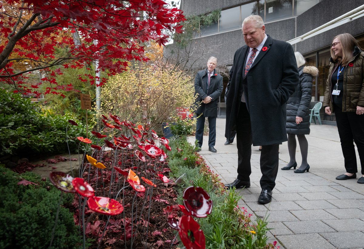 Thank you to Premier Ford, @RobinMartinPC and @MichaelFordTO for visiting Sunnybrook today to thank our Veterans for their service and sacrifice. #LestWeForget #CanadaRemembers