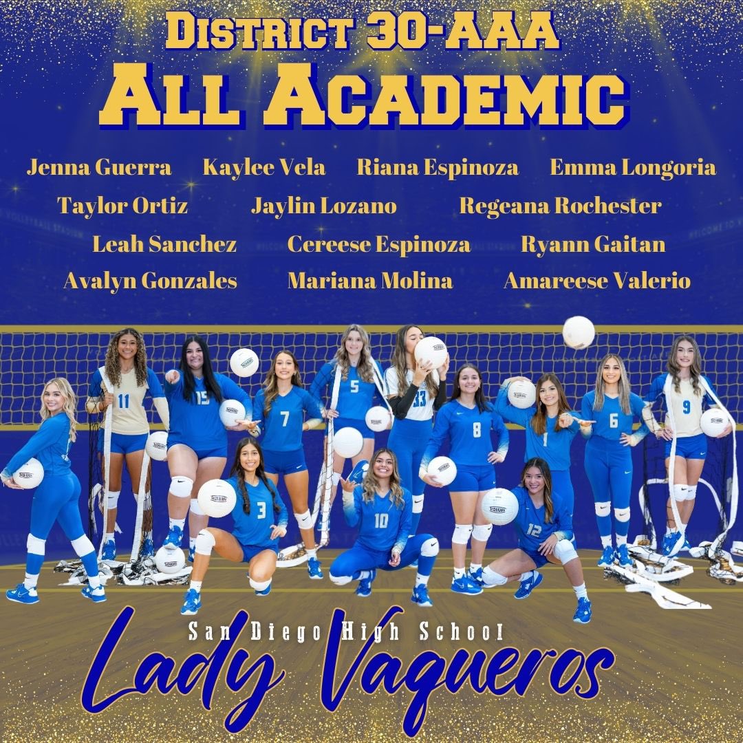 Congratulations to these ladies in their All-District selections &amp; All-Academic achievement!! 🏆💙 #ladyvaqueros #studentathletes