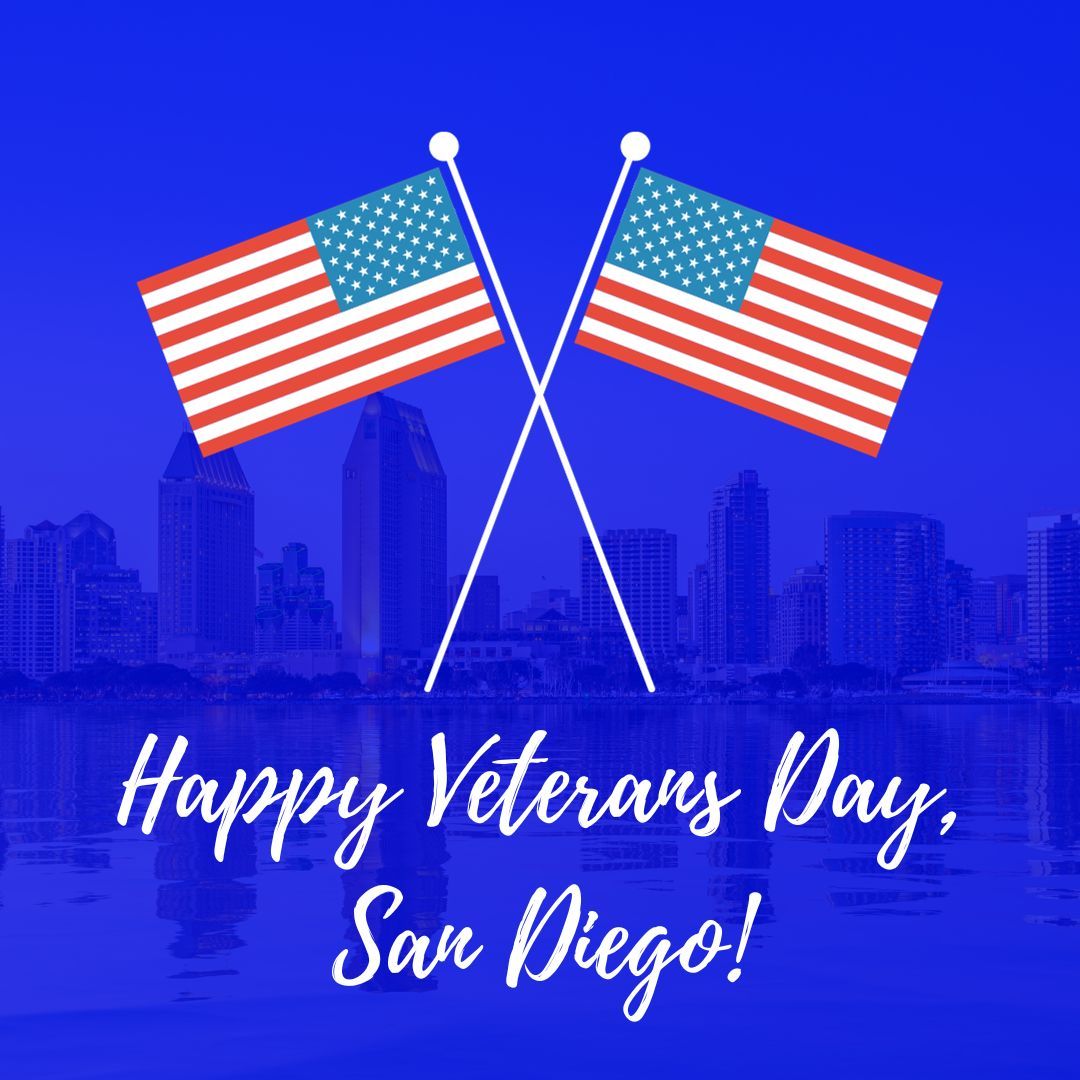 Happy #VeteransDay! Today is about more than honoring their sacrifices. Join me in giving back to the brave and selfless veterans of San Diego: buff.ly/3FQZKxM