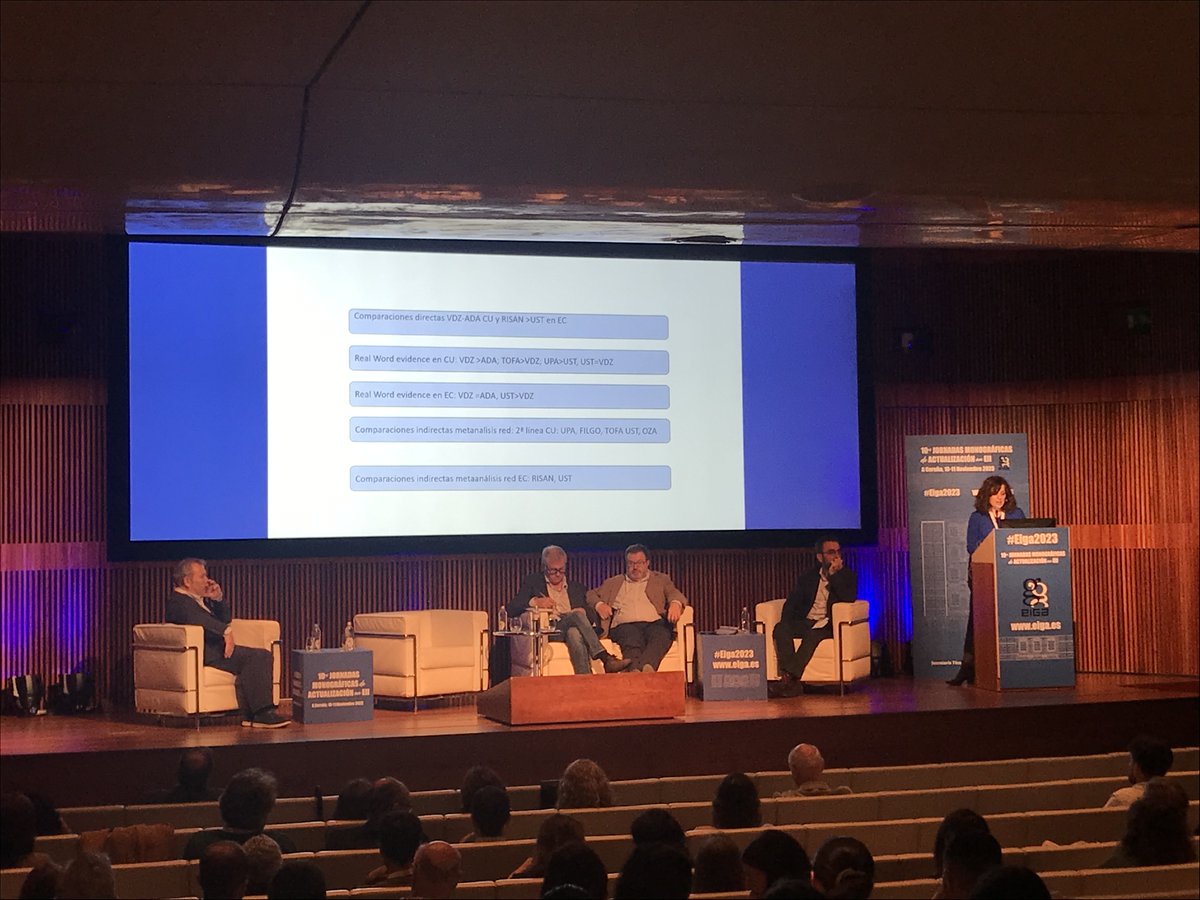 EIGA (@eigaeii) on Twitter photo #Eiga2023
<a href="/AusinMonica/">Mónica Sierra Ausín</a> de Hospital de León
Revisa evidencia de segundas líneas de tratamiento tras antiTNF,
👉 fármacos según eficacia similar vs menor (delta respecto a PBO)
👉H2H
👉RWE en CU y EC
👉Metanálisis en red #Eiga2023
<a href="/AusinMonica/">Mónica Sierra Ausín</a> de Hospital de León
Revisa evidencia de segundas líneas de tratamiento tras antiTNF,
👉 fármacos según eficacia similar vs menor (delta respecto a PBO)
👉H2H
👉RWE en CU y EC
👉Metanálisis en red