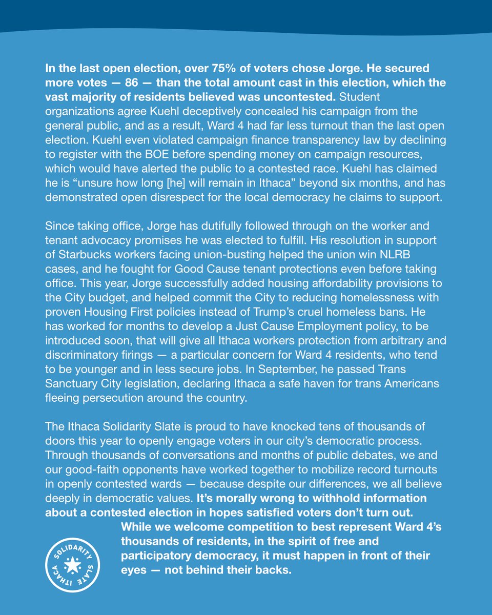 Our full statement on the attempt to subvert the democratic election in Ward 4: