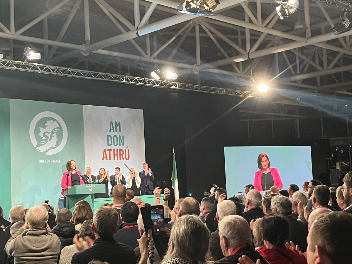 Describing the next 12 months as the opportunity to choose change, to make history, <a href="/MaryLouMcDonald/">Mary Lou McDonald</a> identifies housing as <a href="/sinnfeinireland/">Sinn Féin</a> No . 1 priority. 

She tells #SFAF23 we’re on our marks for a General, Local &amp; European Elections as well as Westminster Election.
