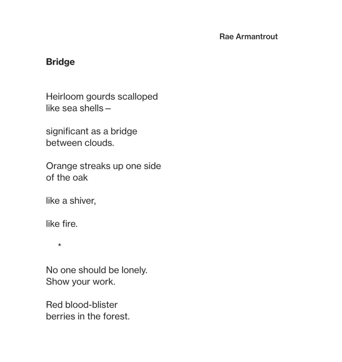 Rae Armantrout, from issue 3
