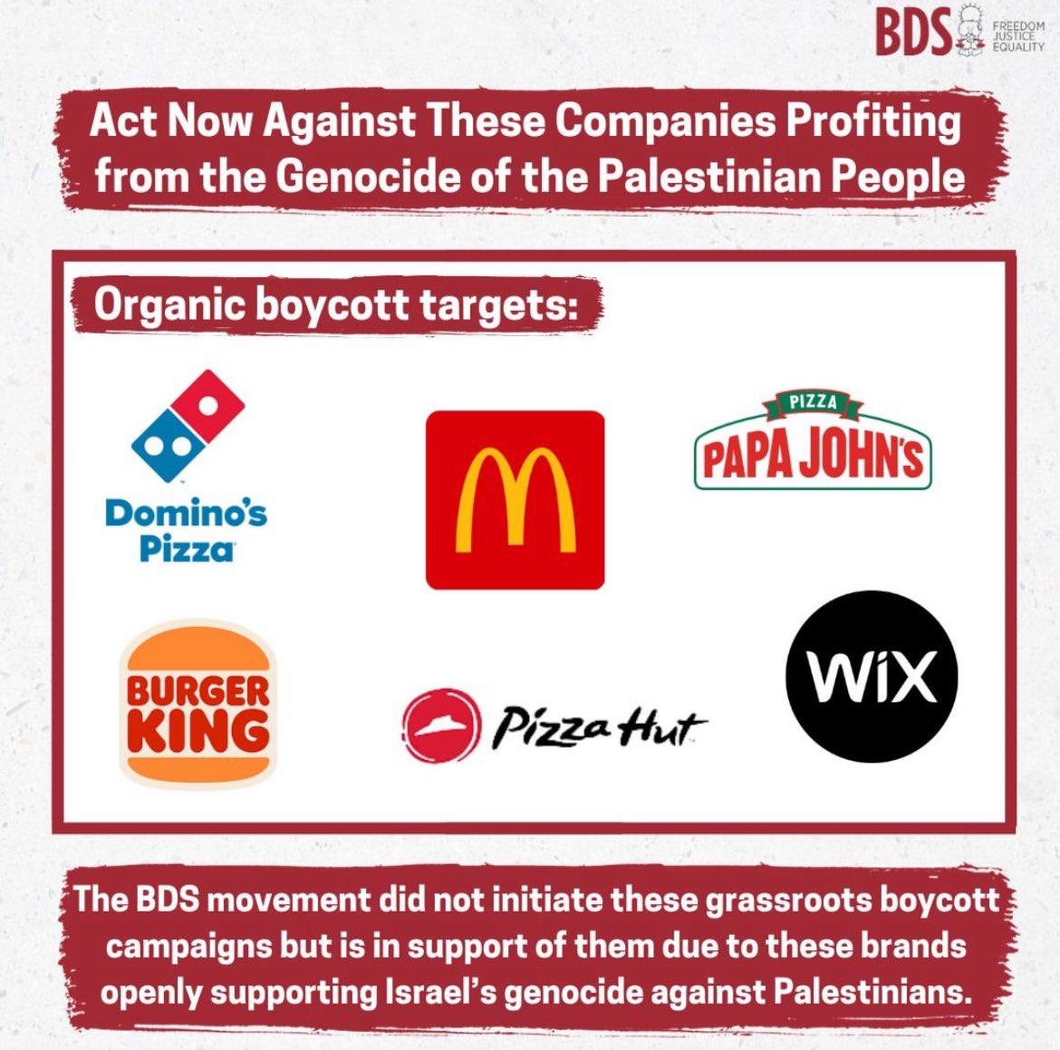 yall need to stop spreading these lists. these are unrealistic AND some are being made by zionists to discourage people from boycotting. bds has addressed these lists on ig. these are companies they are asking us to boycott and in some cases to apply PRESSURE (not boycott)