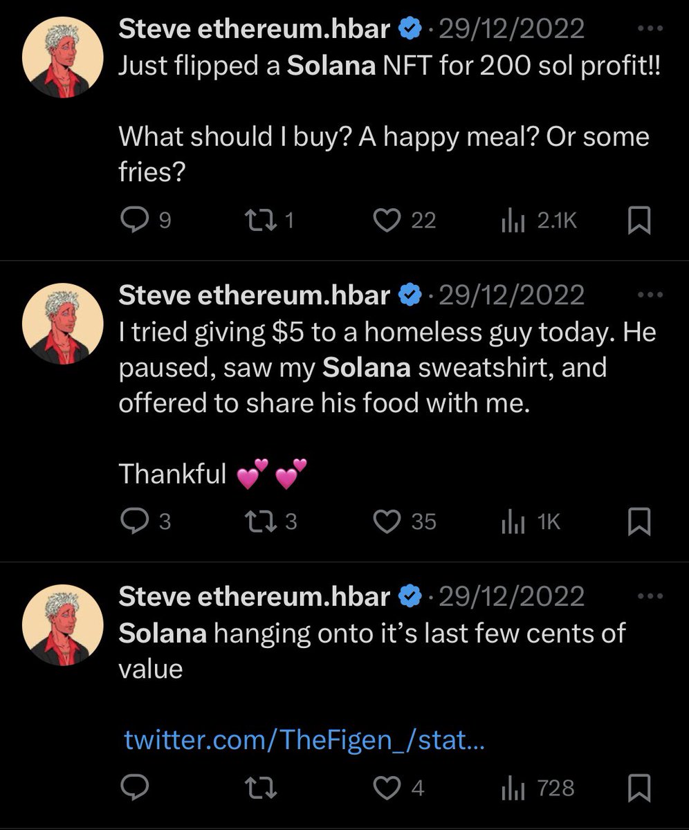 Disrespecting DAA &amp; <a href="/monoliff/">Mono</a> is precisely why some DeGods bozos like Steve here have ethereum/hbar now as his pronouns and clearly didn’t  buy the solana bottom cuz he actually thought $SOL was done for 🫠
