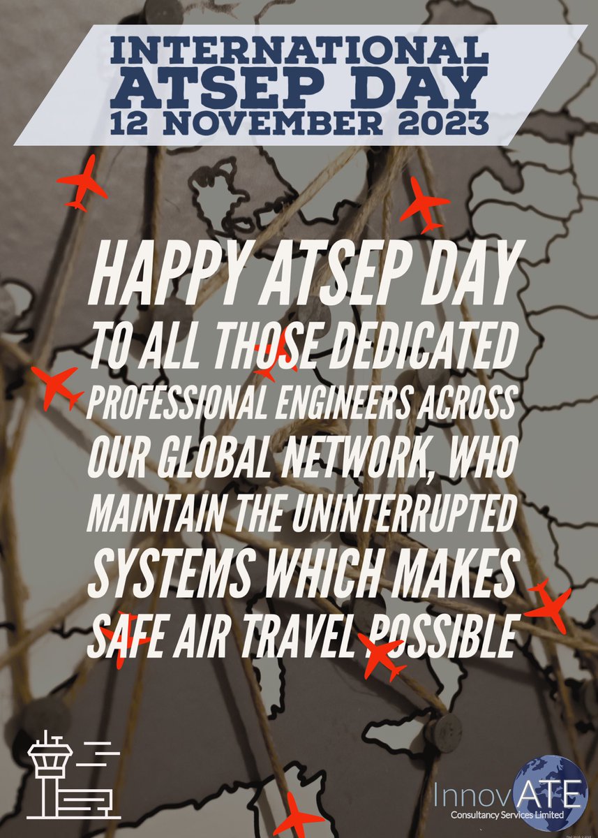 CslInnovate's tweet photo. International ATSEP Day. ATSEPs are the technical specialists who work with the electronics systems which enable air traffic services to operate. The day celebrates those unsung hero’s of the ATC World.
#ATSEP #AirTrafficEngineers #ATSEPDay #icao #easa #caa  #IFATSEA #innovate https://t.co/f12eXVN104