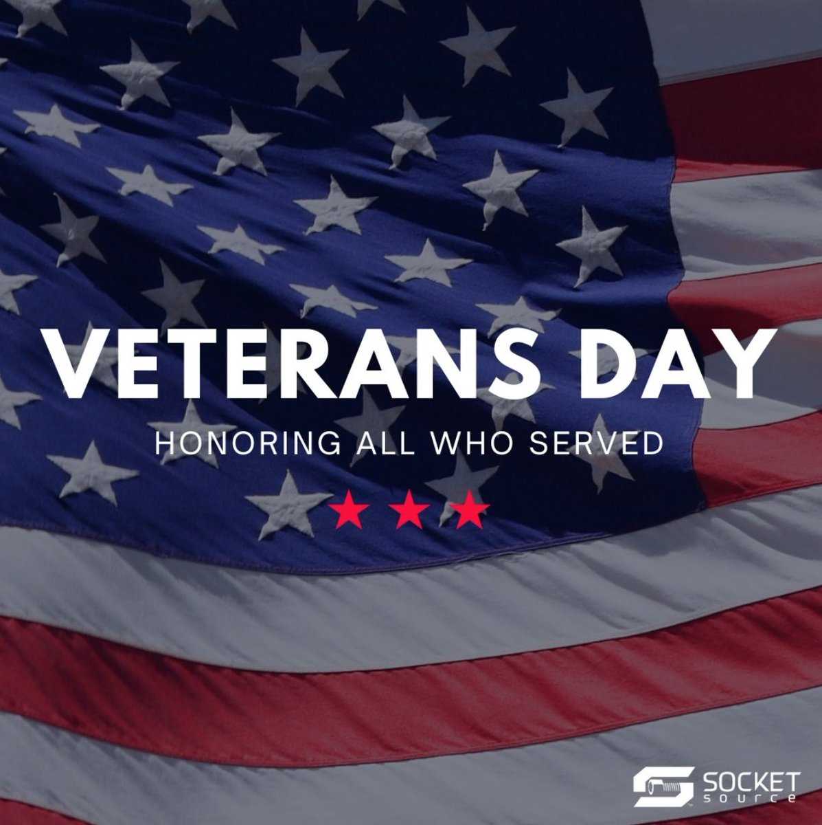 Thank you to all who served. Today and every day we honor you. 

#SocketSource #VeteransDay #sockets #MadeInTheUSA #Veteran #SocketScrews