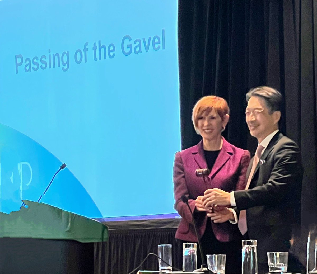 Join us to congratulate our division Chief Dr. Kim as he takes on the gavel as the President Elect of the AASLD! The current @AASLDPresident passing the gavel to @WRayKimMD! @AASLDtweets