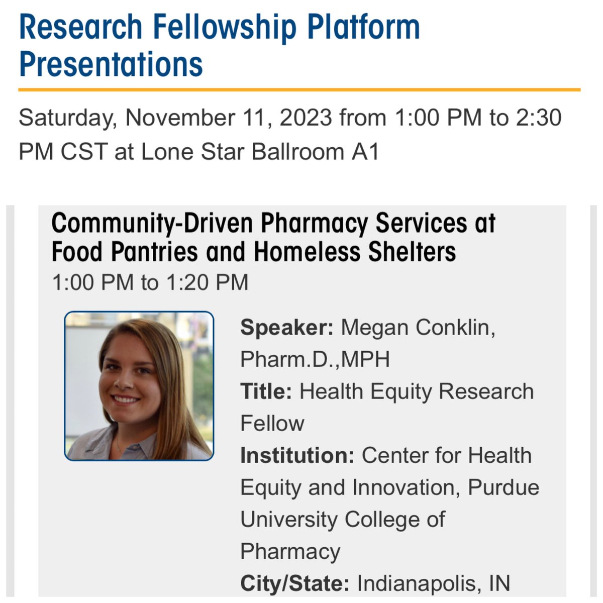 🗣️Friends at #ACCPAM23, go support our Health Equity Fellow on her 1st podium presentation happening (NOW) at 1pm in Lone Star A1. Flight delays 😮‍💨but looks like she’ll make it. 🙌🏾I’ll likely miss her… had to get our bags. Go cheer her on for me!! #TwitteRx