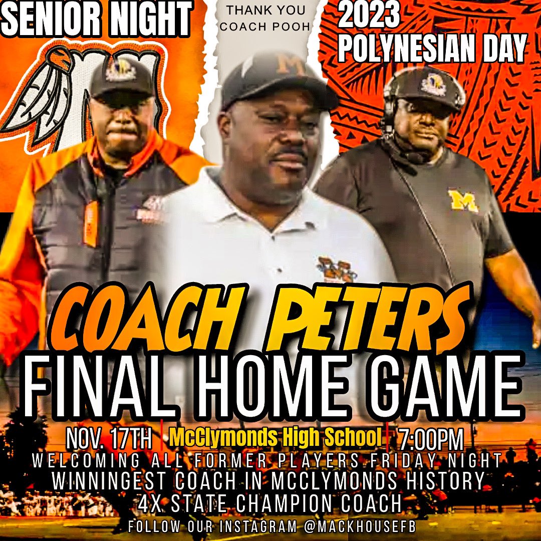Coach Peters 
Final Home Game