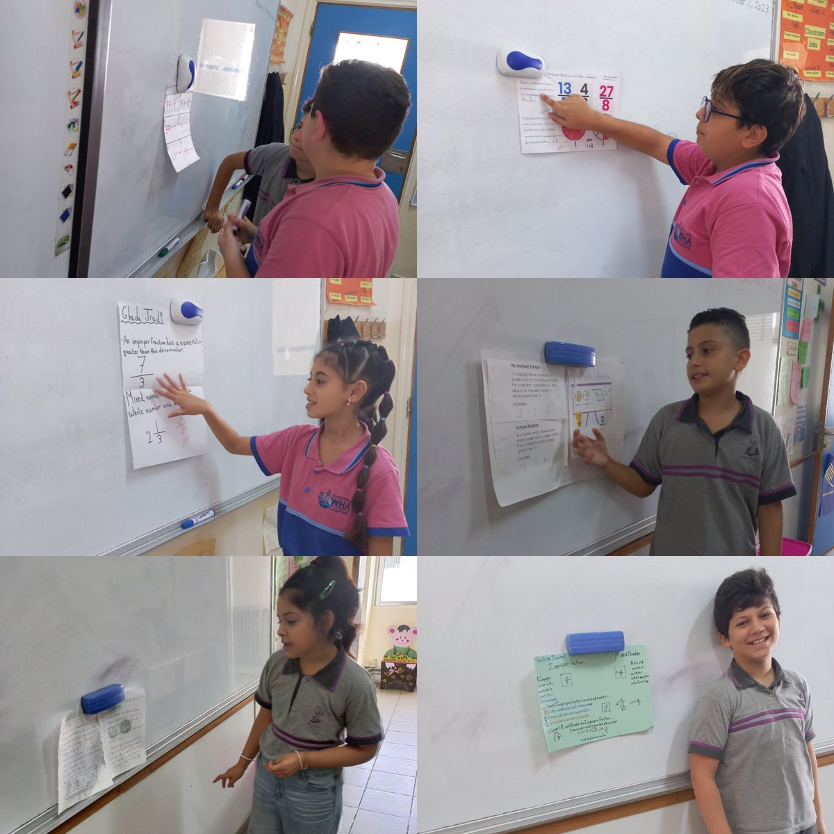 G MATH TEACHER (@gmathteacher1) on Twitter photo Grade 6 learners inquired about improper fractions and mixed numbers. They represented their work through colorful models and precised explanations.
#projects #inquiry #fractions
<a href="/InassZibawi/">Inass Zibawi</a> <a href="/makdawhaschool/">Makassed Dawha School</a> Grade 6 learners inquired about improper fractions and mixed numbers. They represented their work through colorful models and precised explanations.
#projects #inquiry #fractions
<a href="/InassZibawi/">Inass Zibawi</a> <a href="/makdawhaschool/">Makassed Dawha School</a>