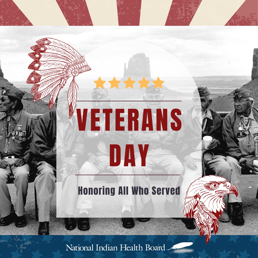 NIHB1's tweet image. This Veterans Day, we thank the brave men and women who have fought for our freedom. For #NativeAmericanHeritageMonth, we’re taking a closer look at the crucial role our Tribal Veterans have had throughout history.  
1/4