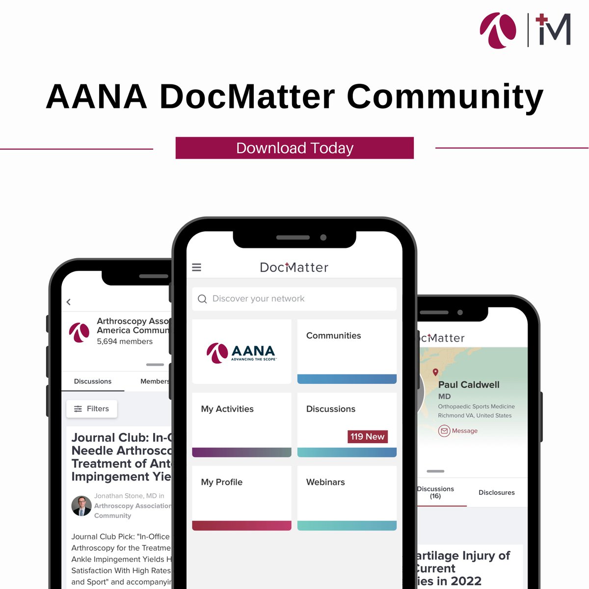 Looking for a dedicated platform to connect with fellow orthopaedic professionals, exchange knowledge and stay updated on the latest advancements? The AANA DocMatter Community has it all! Sign in to your account today: docmatter.com/aana