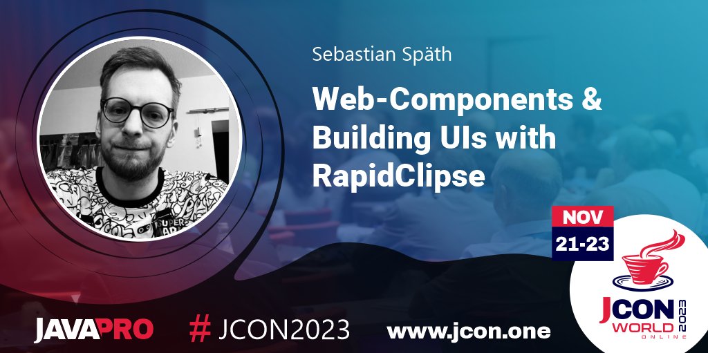 See Sebastian Späth at #JCON2023 WORLD ONLINE  talking about 'Web-Components &amp; Building UIs with #RapidClipse'

#Vaadin is a UI #framework that allows #HTML5 interfaces to be written entirely in #Java. However, it …

Get your free #JUG Ticket: jcon.one
