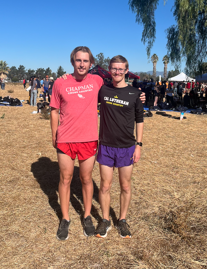 A full circle moment! 2019 OPXC alumni Zach &amp; Sebastian finish their college XC careers racing together, just for different colleges and with a lot more facial hair! 🤣🏃🏃‍♂️<a href="/oakparkusd/">Oak Park USD</a> <a href="/ChapmanTFCC/">Chapman TFXC</a> <a href="/OPathletics/">Oak Park Athletics</a>