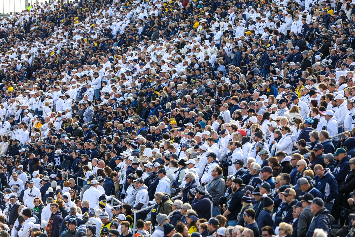 110,856 of the most passionate fans in the country! Today's crowd is the second-largest attendance in Beaver Stadium history! #WeAre