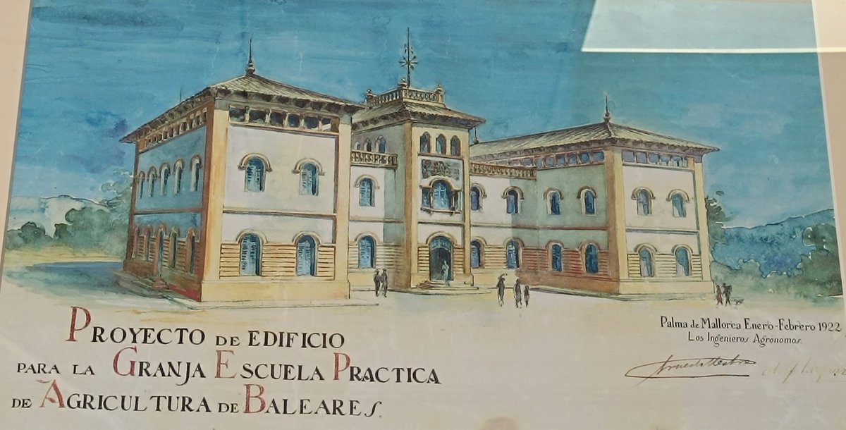 old_eyre's tweet photo. Este año #OpenHousePalma descubre maravillas como que ese edificio rosa al otro lado de la autopista -sede de @AgriculturaGOIB- fue construido en 1922 (¿alguien sabe el arquitecto?) como Granja Escuela agrícola cuando Son Oliva o Son Fusteret eran sólo possessions. 💗 https://t.co/bvVi4ieXse