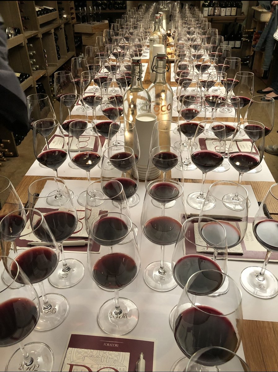 SommGrapes's tweet photo. Teroldego is the red wine grape of Trentino. And the Granato is the cult wine, the top wine from Elisabetta Foradori's winery. We tasted 10 vintages spread over 30 years. Really cool view in to the changes of the winery and the wines https://t.co/EW9ASgBfr1
