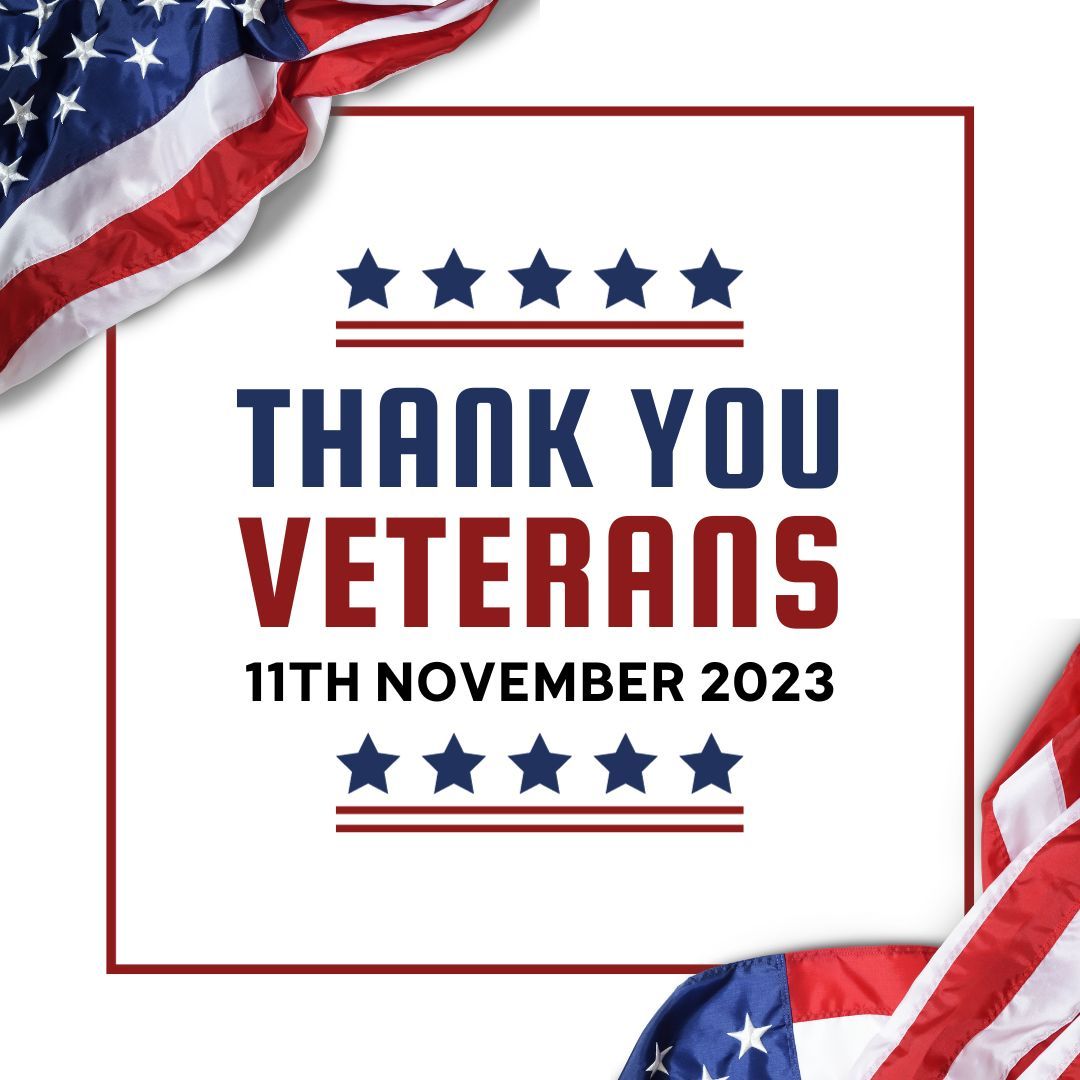 We wanted to express our gratitude to our veterans this #VeteransDay. Your bravery and sacrifices safeguard our freedom and safety. Let's unite in honoring and supporting these heroes. 🇺🇸 #Gratitude #HonorOurVeterans