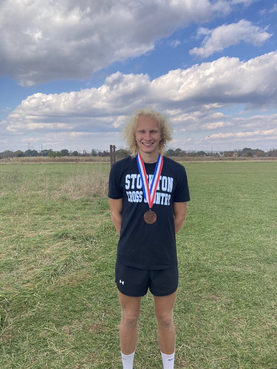 Erik had best finish ever for Stockton Men’s XC.  6th place and 24:59.  Big PB and individually qualified for NCAA champs.  Led men to a 9th place finish.  Second best in school history.
