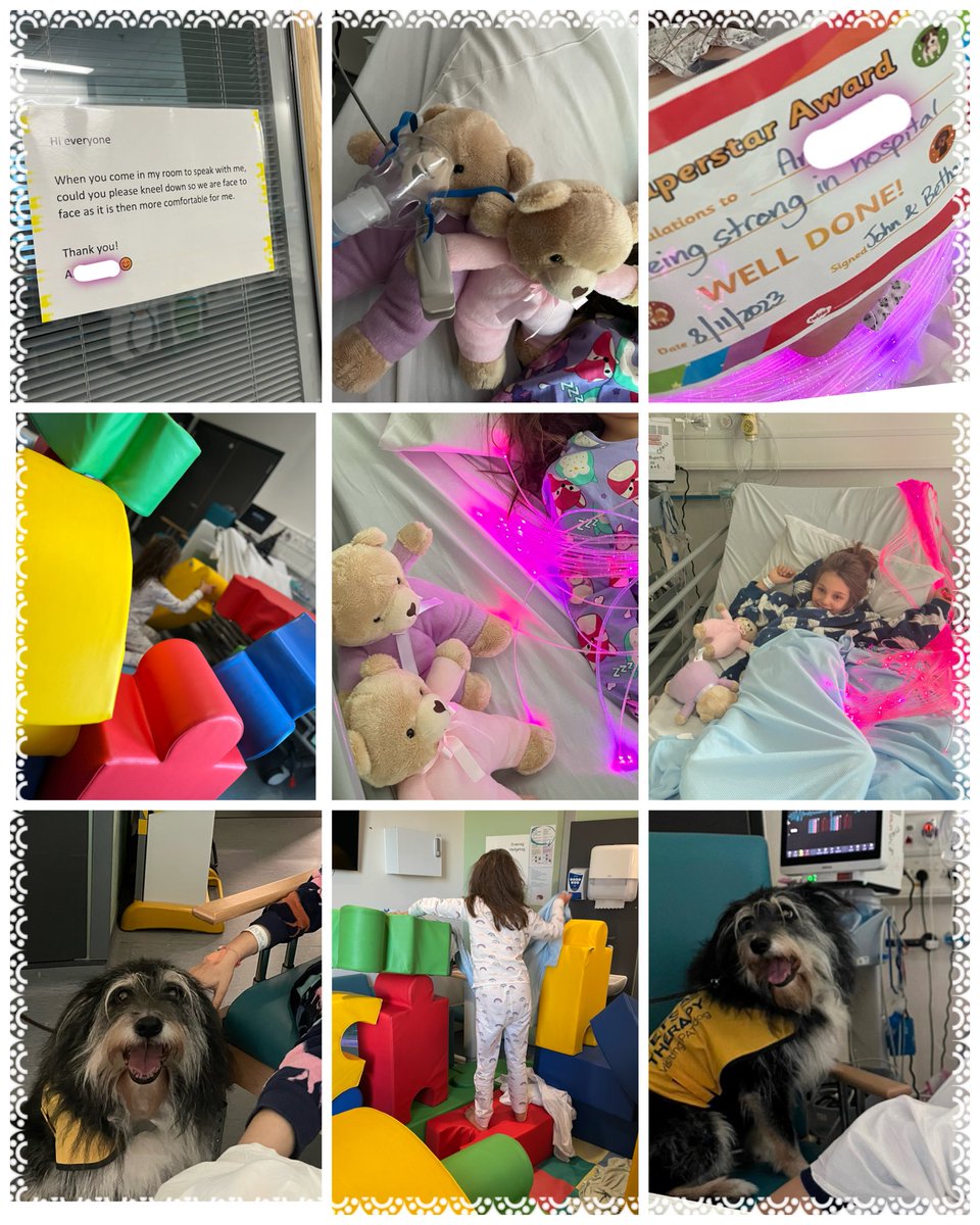 Thank you GUH CEAU/ C1 🦔 staff for having so much patience with this impatient inpatient 👧🏻😷🤒 

The little touches didn’t go unnoticed @AneurinBevanUHB and made this stay so much easier. Soft play brought to her room, sensory dens and @PetsAsTherapyUK 💖 #TLCTeddies