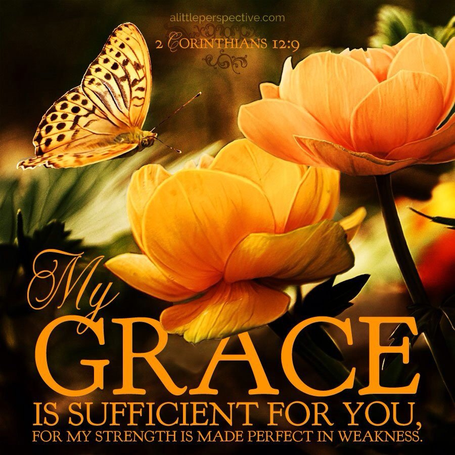 My grace is sufficient for thee: for my strength is made perfect in weakness.  @jdmorgan515 @emmanuelobi476 @carole77777 @youthlove2 @revogwilliej @ritamcdougald6 @willpray_foryou @hazelllondon @williecorreia @mauriceminister @ccangelsing @pgh_buz @abothamer_mm