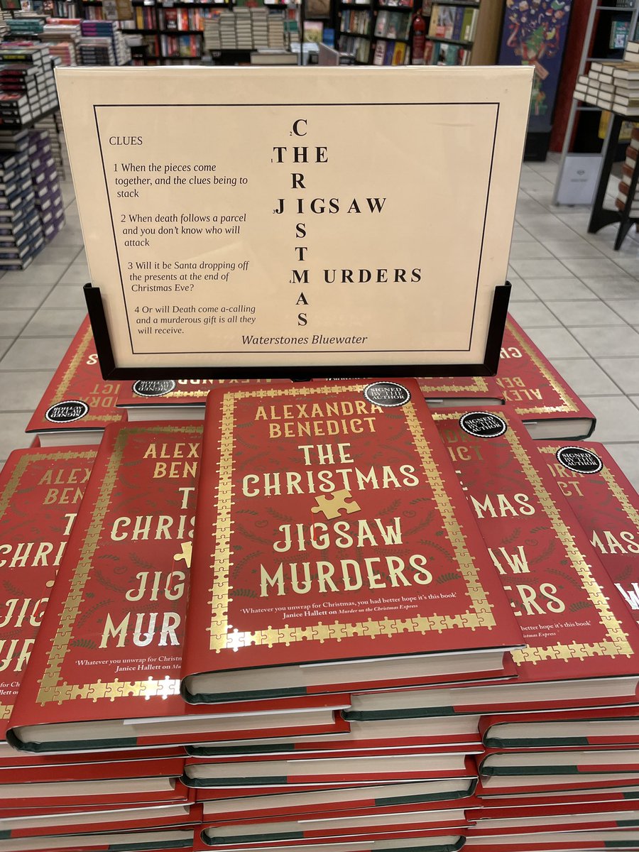 We are lucky to have a few bookplate signed copies in store of this absolute delight of a Christmas crime book. Chosen by booksellers as the book to have this season, grab yours today, @ak_benedict #TheChristmasJigsawMurders @simonschusterUK