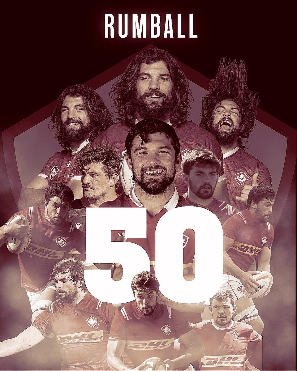 Congratulations to captain Lucas Rumball on reaching a milestone 5️⃣0️⃣ caps for Canada today versus Spain! 🎉 *** Félicitations au capitaine Lucas Rumball qui atteint le cap des 5️⃣0️⃣ sélections pour le Canada aujourd’hui contre l’Espagne! 🎉 #RugbyCA | @DHLRugby