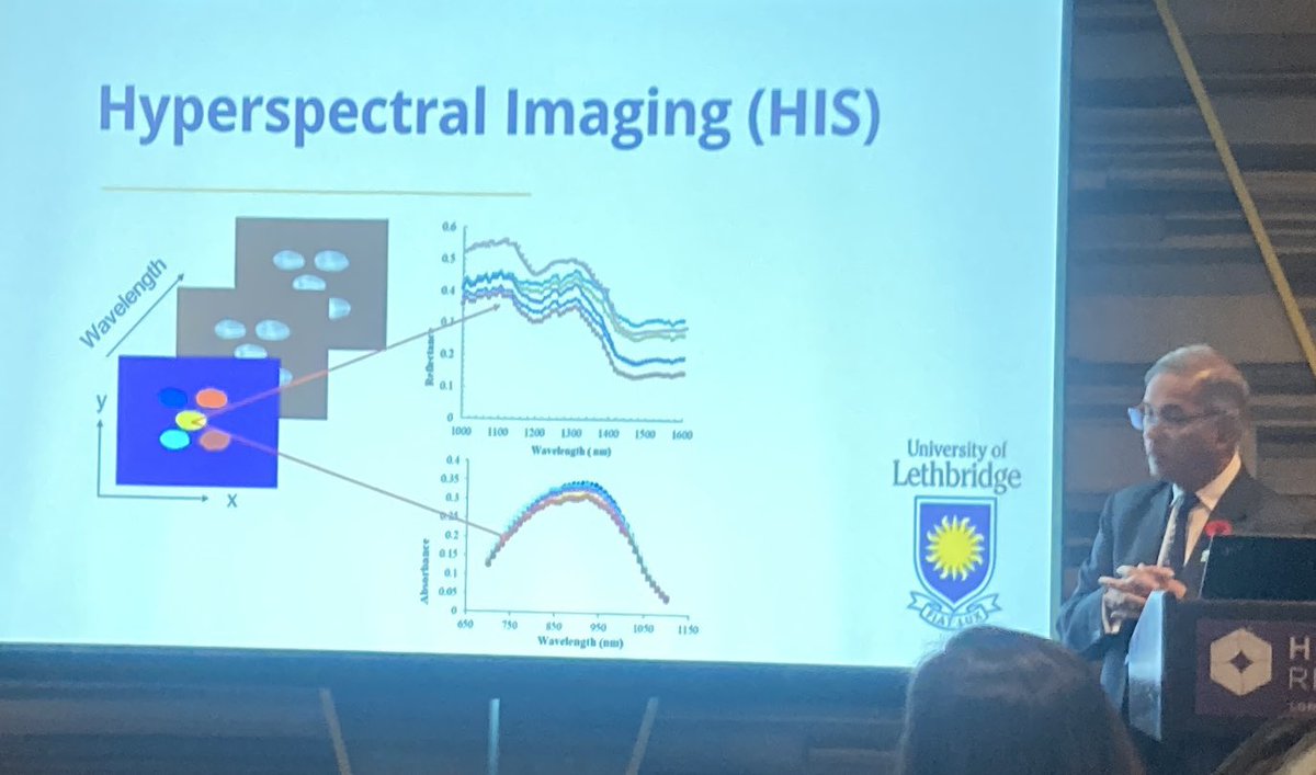 Really interesting talk about imaging food for contamination by Digvir Jayas <a href="/uLethbridge/">ULethbridge</a> at #IFoRE <a href="/SigmaXiSociety/">SigmaXi</a>
