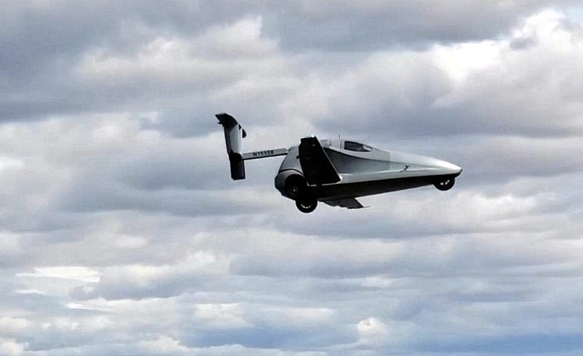 Switchblade is airborne. The long-awaited flying motorcycle made a six-minute flight. The test vehicle included most of the components that will be in the production models but the folding wings and tail were locked in place for the first flight.