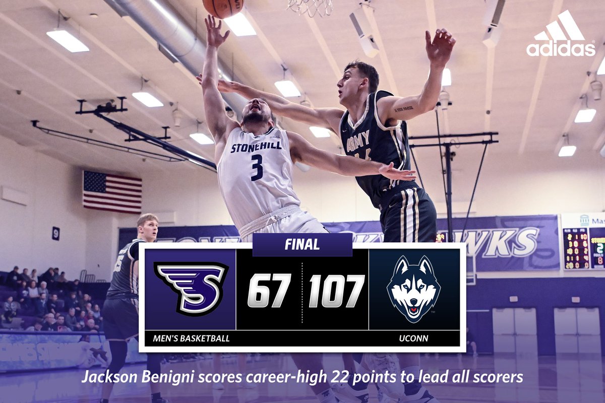 Final from Hartford as No. 6 UConn wins 107-67 over <a href="/StonehillMBB/">Stonehill Men's Basketball</a> from the XL Center.

#GoHill | #NECMBB | #NECHoops