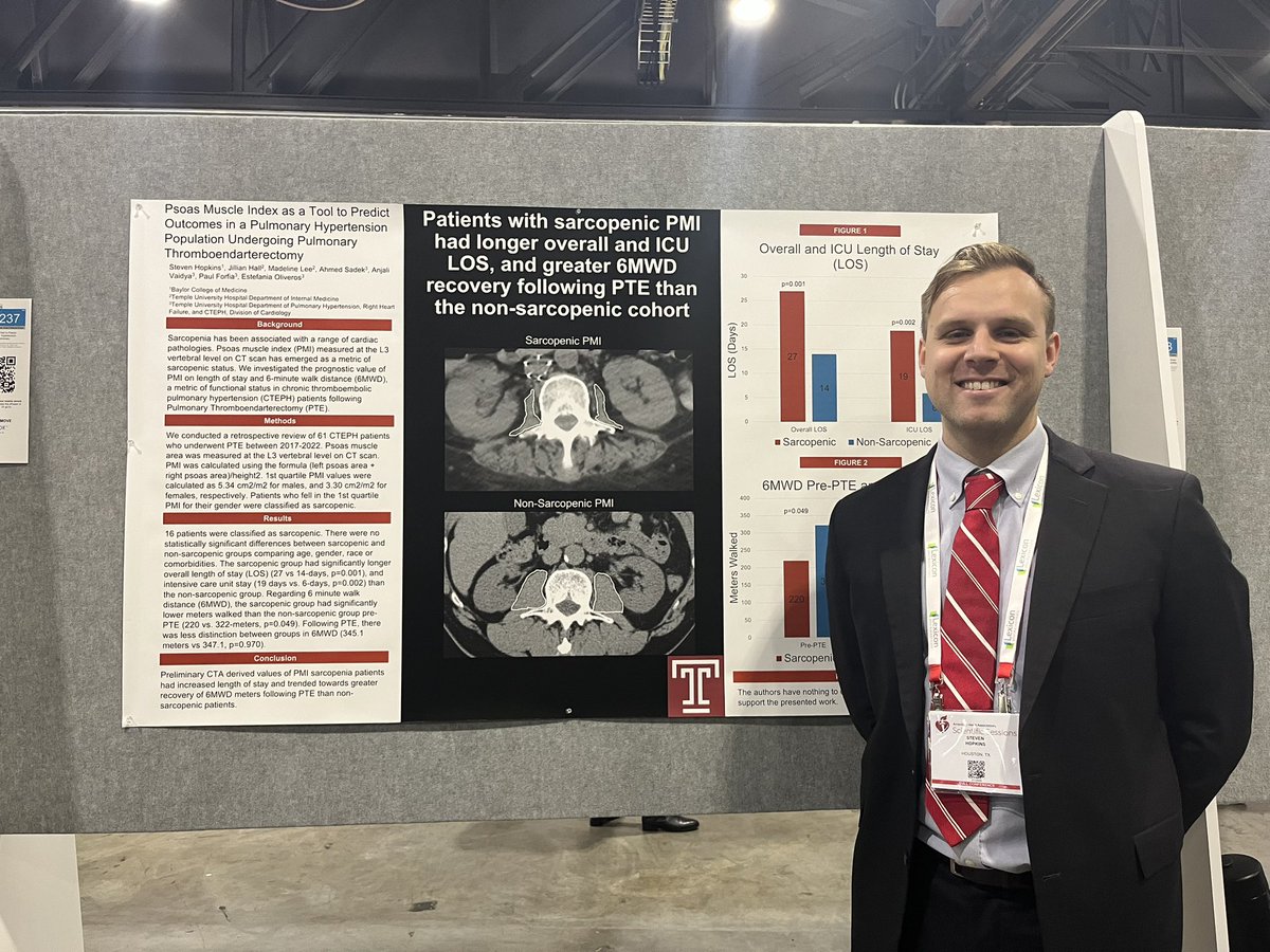 Estefania Oliveros MD🫀 (@estefaniaos) on Twitter photo Sarcopenia in patients with CTEPH undergoing PTE (pulmonary thromboendarterectomy) with Dr Hopkins #TempleMade #AHA23 <a href="/TempleAlumni/">Temple Alumni</a> <a href="/TempleCards/">Temple Cardiology Fellowship</a> Sarcopenia in patients with CTEPH undergoing PTE (pulmonary thromboendarterectomy) with Dr Hopkins #TempleMade #AHA23 <a href="/TempleAlumni/">Temple Alumni</a> <a href="/TempleCards/">Temple Cardiology Fellowship</a>