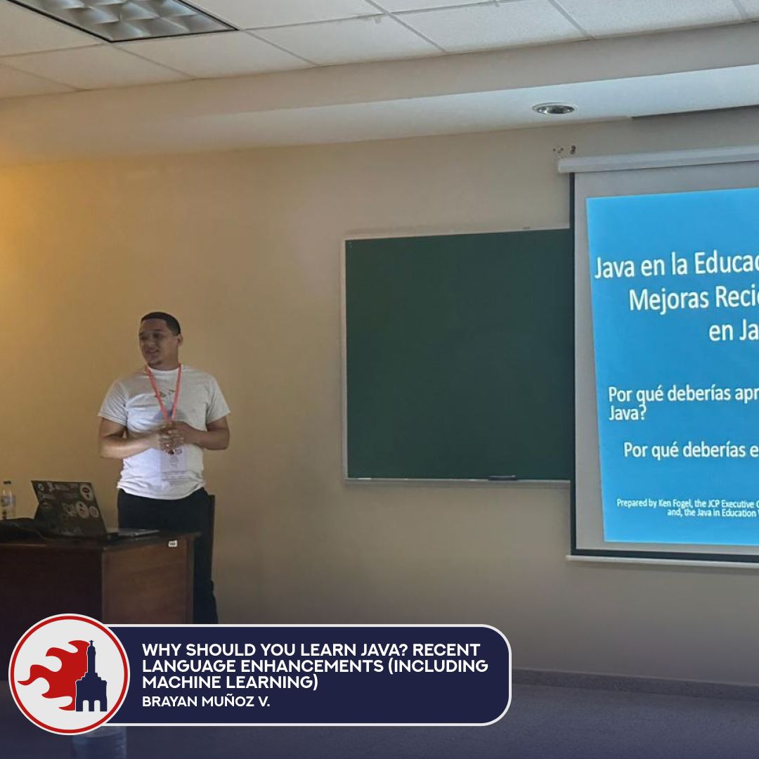 BarCampRD's tweet image. Brayan Muñoz V. realizó su charla de "Why Should You Learn Java? Recent Language Enhancements (including Machine Learning)"
#BarCampRD2023