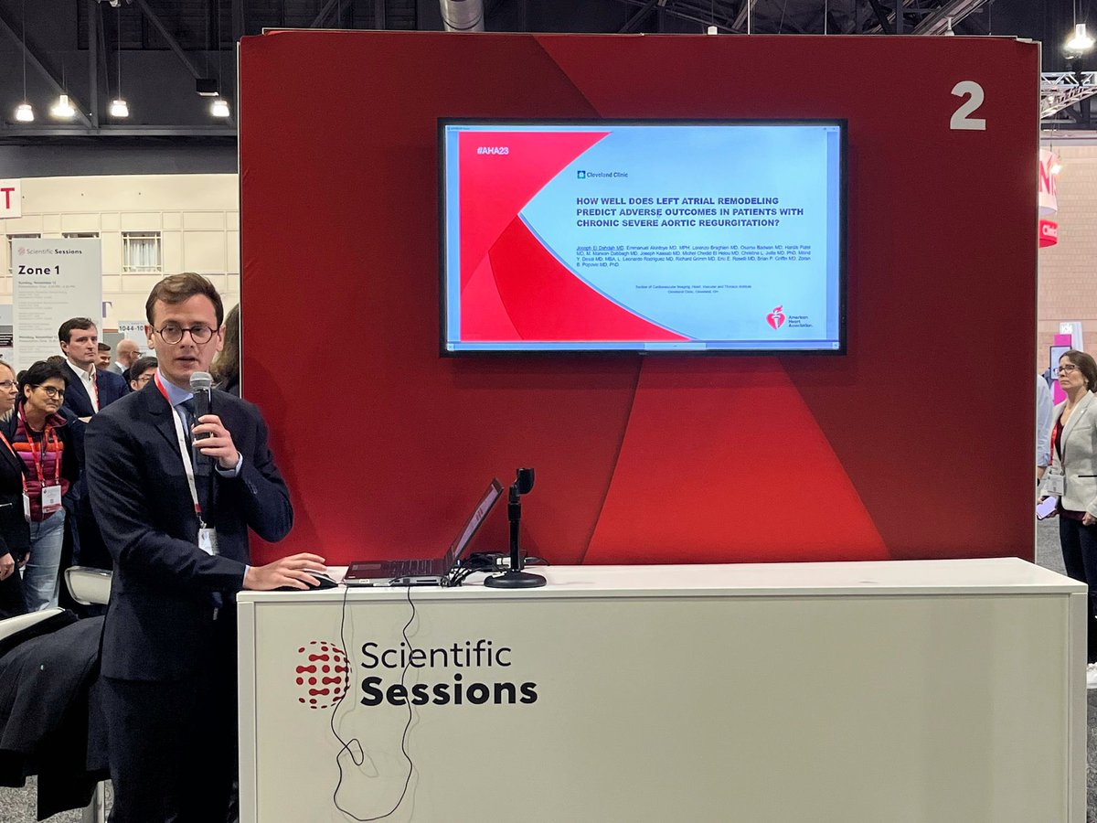 Joseph El Dahdah (@jeldahdahmd) on Twitter photo Thrilled to have presented our findings on LA remodeling and its predictive value for adverse outcomes in patients with chronic AR at #AHA2023 in beautiful #Philadelphia
Special thanks to my mentor Dr. Zoran B. Popović, <a href="/eakintoyeMD/">Emmanuel</a> & the brilliant team <a href="/CleClinicHVTI/">Cleveland Clinic Heart, Vascular & Thoracic</a> Thrilled to have presented our findings on LA remodeling and its predictive value for adverse outcomes in patients with chronic AR at #AHA2023 in beautiful #Philadelphia
Special thanks to my mentor Dr. Zoran B. Popović, <a href="/eakintoyeMD/">Emmanuel</a> & the brilliant team <a href="/CleClinicHVTI/">Cleveland Clinic Heart, Vascular & Thoracic</a>