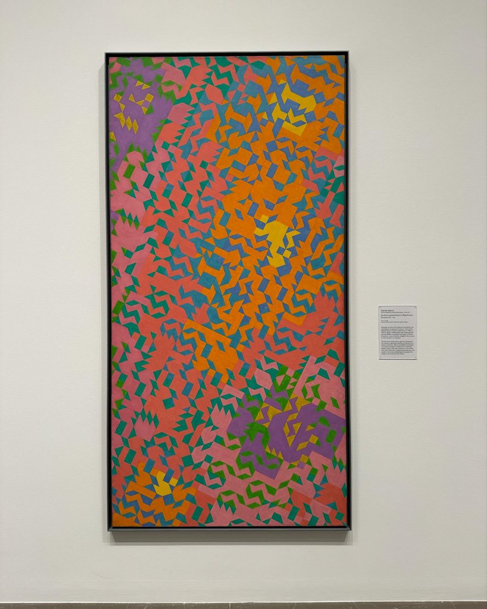 TinaRiversRyan's tweet photo. And it’s installed right next to a STUNNING Sýkora painting called “Polychrome Structure II” from 1968 

He wrote about his collaboration with a mathematician to produce the code that generated his patterns back in 1970: https://t.co/c4jsB7zb3l https://t.co/M0Ry9HfPpe