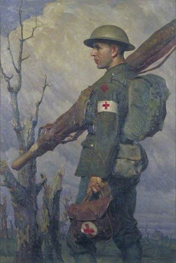 k_kinrade's tweet image. At 32 my grandfather, Charlie Kinrade, was deemed “too old to fight” so he was placed with a Pioneer battalion to haul up shells and supplies and rebuild trenches. During #Vimy, #Passchendaele and Amiens he was tasked as a “Red Cross Man." He was shot twice and gassed three times