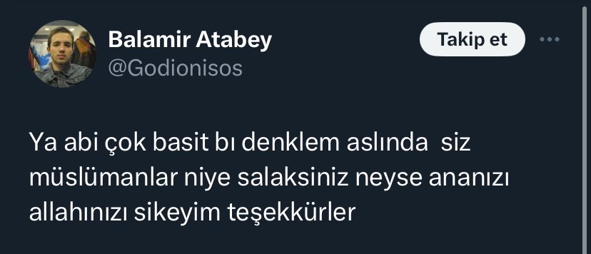 Tüm müslümanların anasına söven <a href="/Godionisos/">Balamir Atabey</a> isimli şahsı elden ele yayalım.

Bakalım yargı bu hadsize de işleyecek mi?