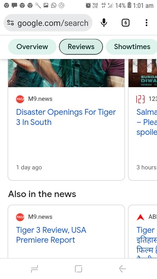 Overnight, an unknown site like M9, trashing Tiger 3 relentlessly on eve of its release,  can never appear on top, in Google search without huge amounts of money being spent on google ads and SEO.

The question now is - who is spending that huge amount of money. A dirty scumbag?
