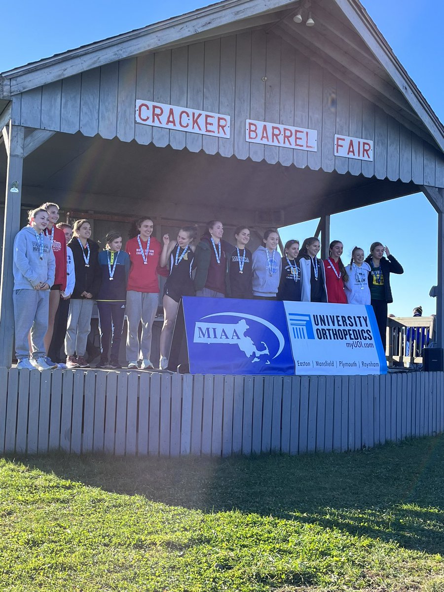 The girls are MIAA Division 2B State Champions!  Lily Salle placed 6th and Grace Brackett placed 14th both earning individual medals.  #warriors