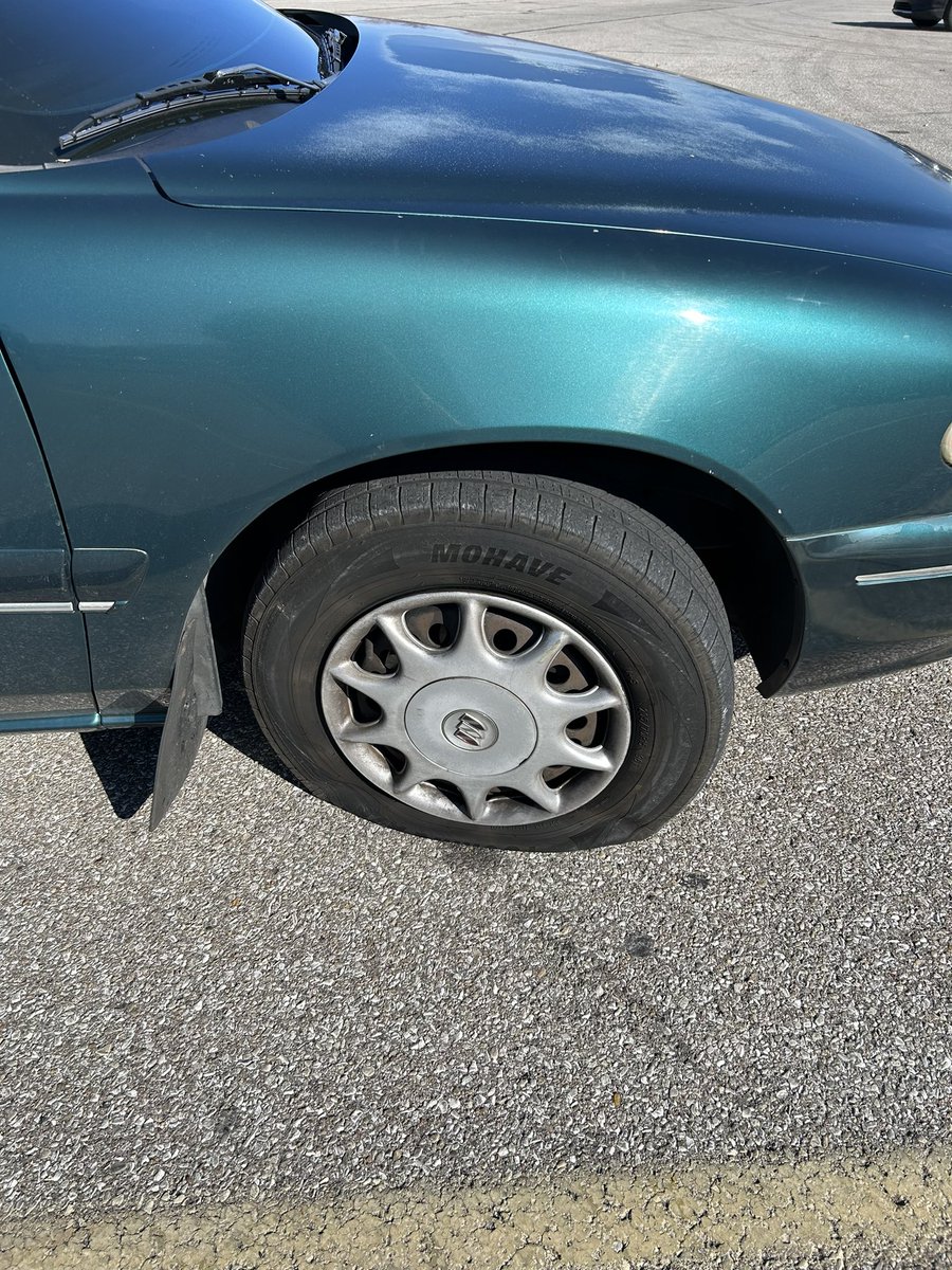 Broooo wtf kinda luck is this! Come out of Walmart from picking up my kids Cake and snacks to this bs…thankfully got it to the gas station close by and aired it enough to get home. Guess we will worry about this tomorrow 🤦‍♂️