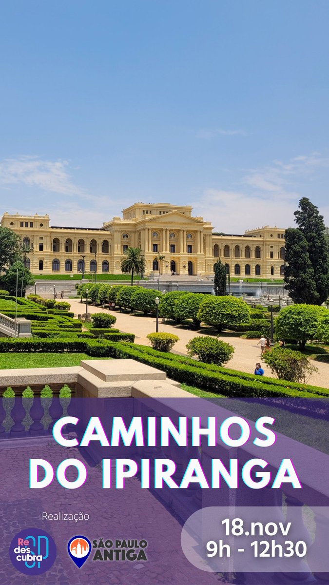 Dia 18/11, das 9h às 12h30, teremos mais um passeio em parceria com o <a href="/SaoPauloAntiga/">São Paulo Antiga</a> e você é nosso convidado! Para informações e reservas, acesse o link a seguir:
sympla.com.br/evento/tour-hi…