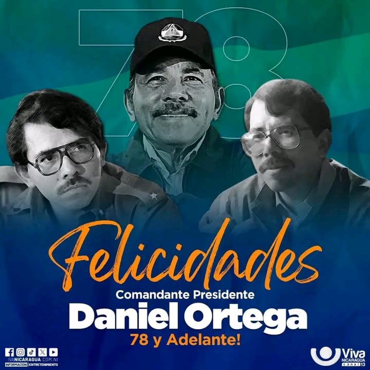 💥Felicitaciones Comandante Daniel por su cumple N° 78 lo celebramos con mucha Alegría como sandinista, como pueblo libre junto a usted Cro siempre victoriosos. Y también siempre #ConDanielAdelante hacia nuevos triunfos de la Patria Libre y del pueblo Digno #UnidosEnVictorias