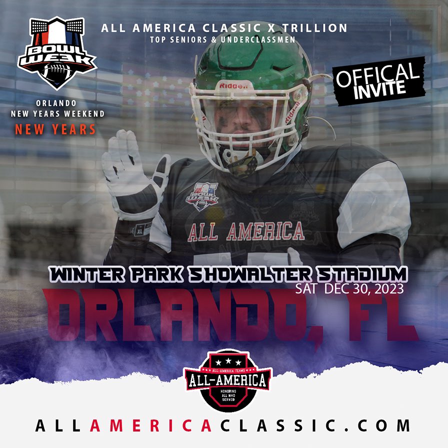 Thankful for an invite to the All America Bowl 
<a href="/AllAmericaBowl/">ALL AMERICA BOWL X TRILLION</a> <a href="/Sam_Vincent10/">Sam Vincent</a> <a href="/QBHitList/">QBHitList.com</a> <a href="/cha_cougarsfb/">Central Hinds Football</a> <a href="/PrepRedzoneMS/">Prep Redzone Mississippi</a> <a href="/MSGRIDIRON/">Chris Brooks</a>
