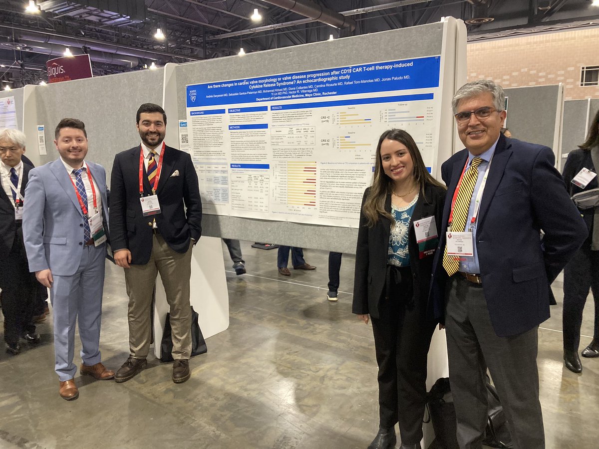 Presenting our work on CD19 CAR T-cell induced cardiac valve damage today at #AHA23 #LatinoTeam #cardioonc @MayoClinicCV