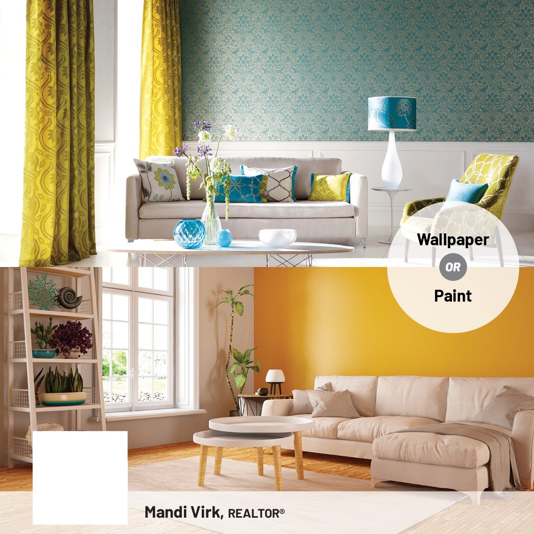 mandivirk's tweet photo. This or That - Do you prefer wallpaper or paint? Let me know which you love more in the comments! #realestate #thisorthat https://t.co/8geVxlzLX6