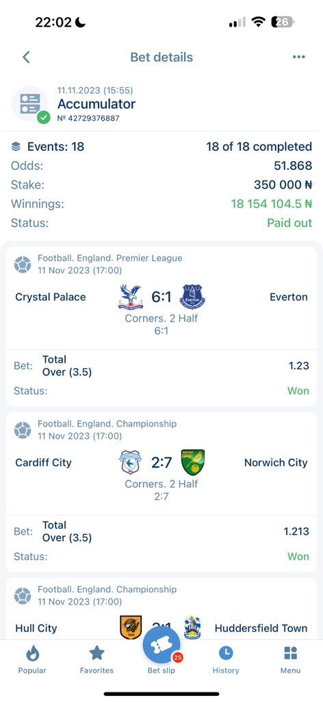 18 million naira boom 💥 

GOD DID AT LAST 🙏🙏🙏🙏🙏🙏

Birthday don set 🤾‍♂️🤾‍♂️🤾‍♂️😉✌️✌️

Congrats if you play

More wins to come